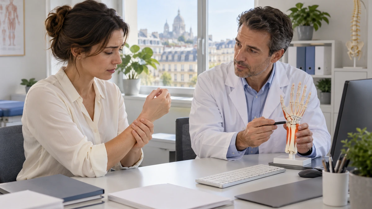 Salarié consultant pour des douleurs liées au canal carpien