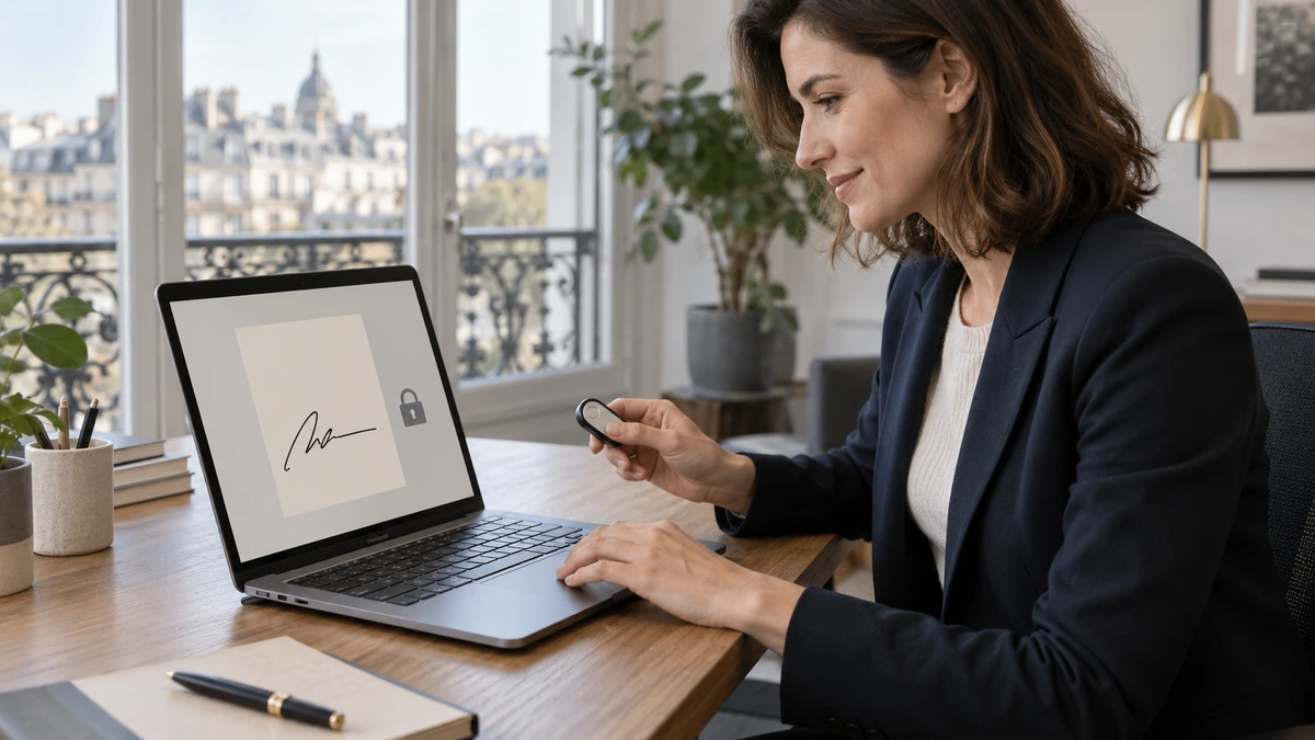 Signature électronique sécurisée d’un document sur ordinateur