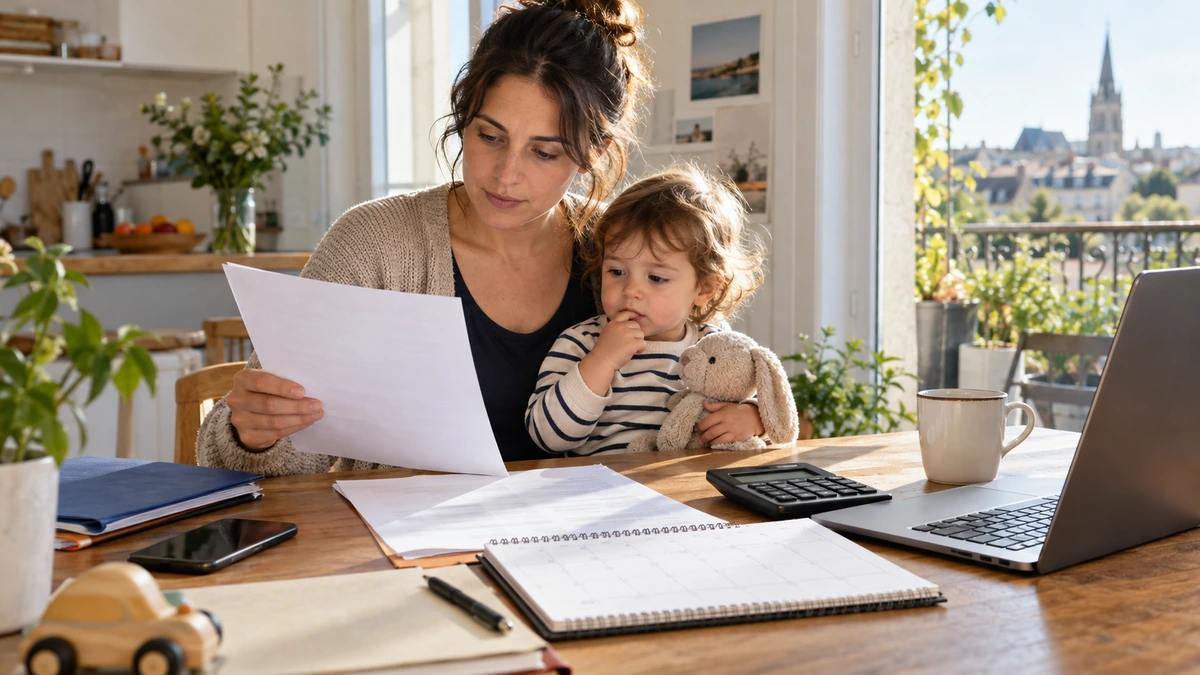 Parent vérifiant ses droits pendant un arrêt maladie et un congé parental