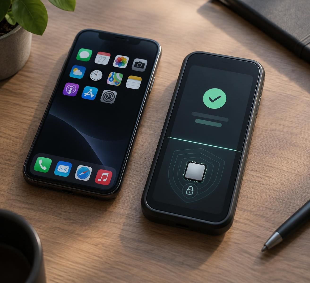 ledger présente un appareil au format smartphone qui place la protection de votre vie numérique au cœur de sa conception.